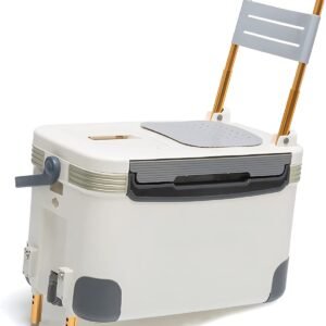 Toolbox Tackle Box Fishing Bucket Sit-on Portable Multifunctional Fishing Box with Wheels Hidden backrest and Adjustable Legs for Wild Keep Fresh 30L Fishing Tackle (Basic)