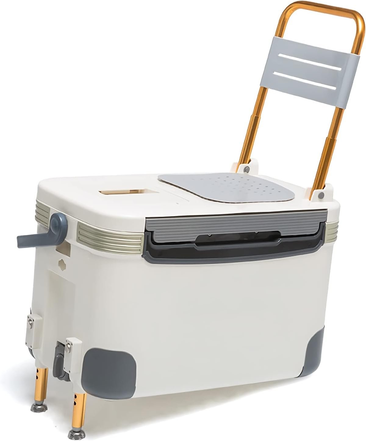 Toolbox Tackle Box Fishing Bucket Sit-on Portable Multifunctional Fishing Box with Wheels Hidden backrest and Adjustable Legs for Wild Keep Fresh 30L Fishing Tackle (Basic)