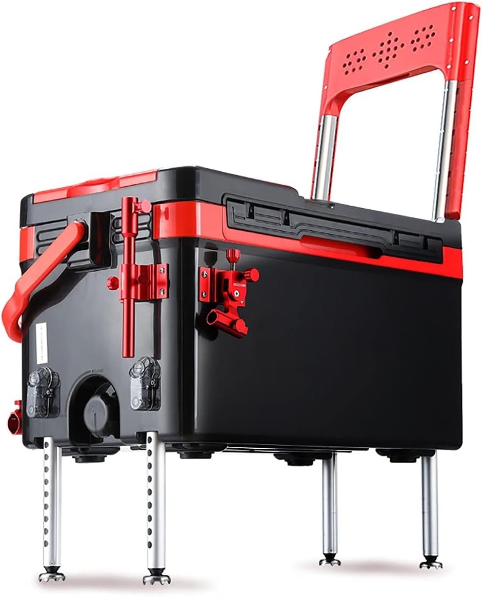 Portable Fishing Tackle Toolbox Fishing Tackle Box Large Capacity with Accessories Fishing Gear 32L Multifunctional 4-Legs Fishing Box Fishing Tool Organizer Box (Color : Black, Size : 56x30x33cm (Bl