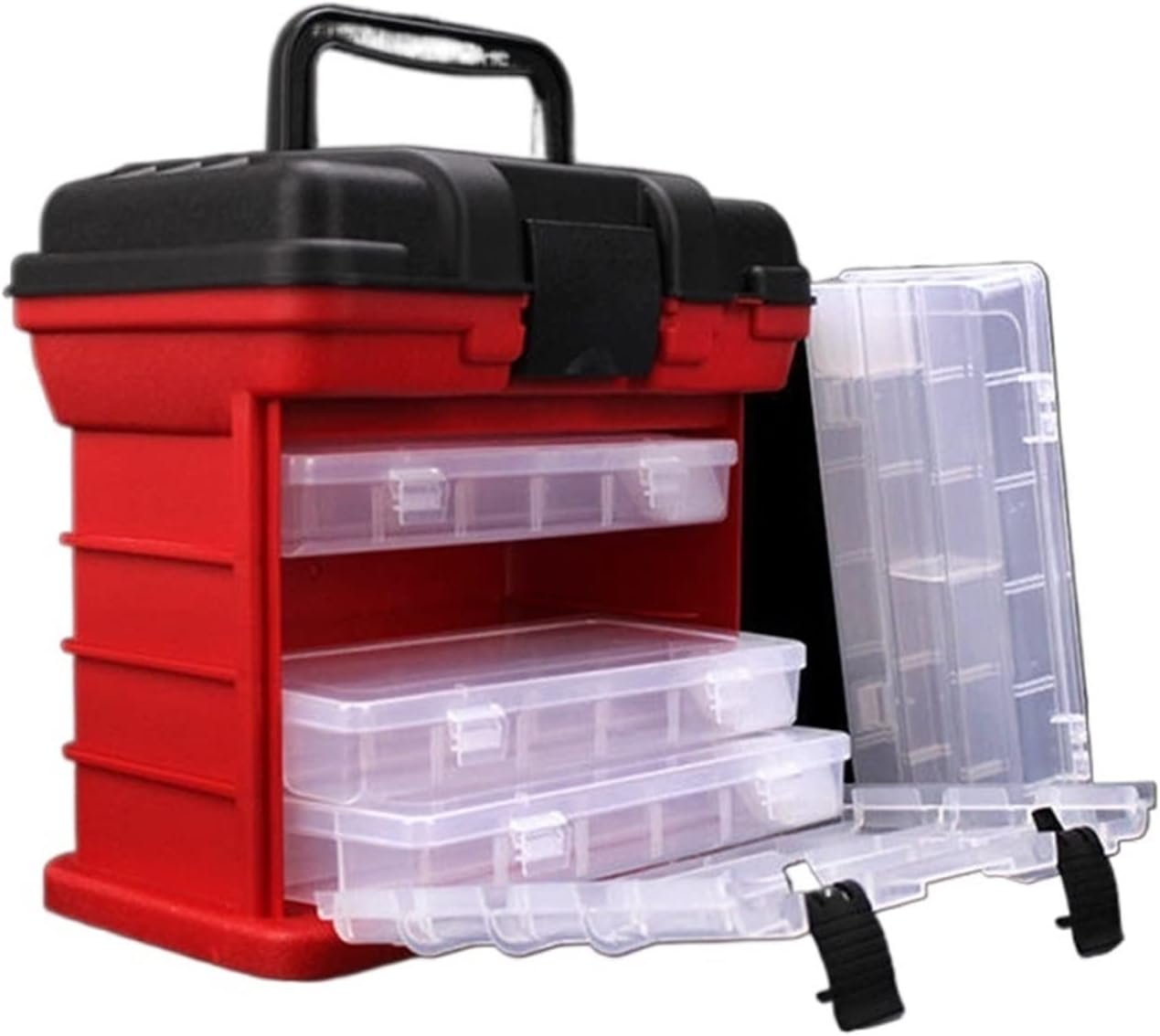 4 Layer Fishing Tackle Box Fishing Bait Lure Storage Fish Gear Container Box PP+ABS Plastic Handle Fish Fishing Lines Case - Image 2
