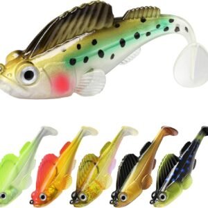 Weedless Soft Fishing Lures for Freshwater and Saltwater, Premium Pre-Rigged Jig Head Paddle Tail Swimbaits for Bass Fishing，Jigs Fishing Bait for Crappie Trout Walleye, Amazing Fishing Gifts