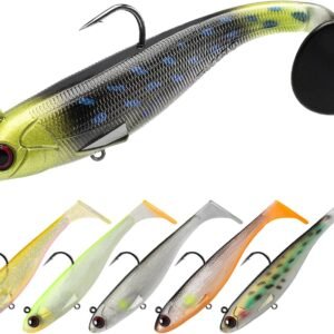 Pre-Rigged Soft Fishing Lures, Well-made Easy Catching Lures for Family Fishing, Great Action Swimbait with Spinner, All-conditions Fishing Gear for Bass Trout Walleye, Crappie Fishing Jigs