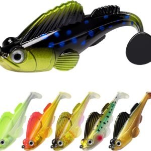 Weedless Soft Fishing Lures for Freshwater and Saltwater, Premium Pre-Rigged Jig Head Paddle Tail Swimbaits for Bass Fishing，Jigs Fishing Bait for Crappie Trout Walleye, Amazing Fishing Gifts