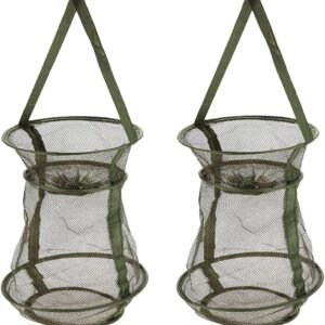 2Pcs Collapsible Fishing Cage Basket Net for Keeping Fish Alive
