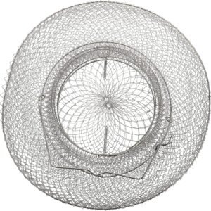 Bait Basket Fishing Net Mesh Fish Foldable Collapsible Fish Cage Stainless Steel Fishing Basket for Crawfish Crab Smelt s Shrimps Lobsters Fly Fishing Net